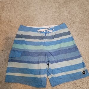 Men's Blue Striped Board Shorts Ezekiel Size 36